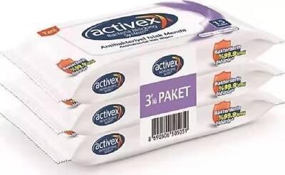 ACTİVEX ANTİ BAKTERİYEL CEP ISLAK MENDİLİ AKTİV 15*3LÜ PAKET - 1
