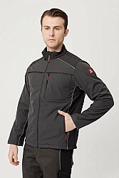 Allium Softshell Mont Suya Dayanıklı Rüzgar Kesici Termal İç Astarlı Koyu Gri-siyah - 