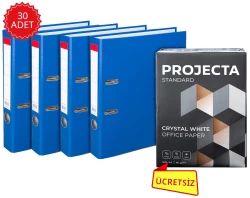 AREA GENİŞ MAVİ KLASÖR (30 ADET) + STANDART A4 FOTOKOPİ KAĞIDI 80 GR (1 PAKET) - 1