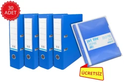 AREA GENİŞ MAVİ KLASÖR (30 ADET) + TELLİ DOSYA (1 PAKET) - 1