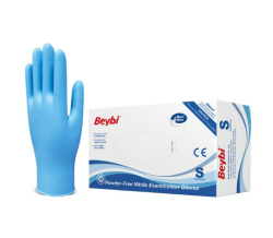 BEYBİ NİTRİL MAVİ PUDRASIZ MUAYENE ELDİVENİ S BEDEN - 2