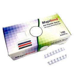 MAPİBİND A4 PLASTİK SPİRAL BEYAZ 6MM 100LÜ - MAPİBİND