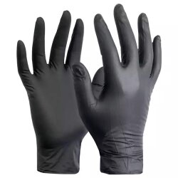SİYAH NİTRİL PUDRASIZ MUAYENE ELDİVENİ L BEDEN - CANPA