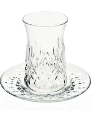 LAV ODİN KRİSTAL ÇAY BARDAK TAKIMI TABAKLI 12 PARÇA - 4