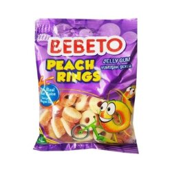 Bebeto Jelly Peach Rıngs 80 Gr x12 - BEBETO