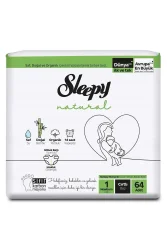 Sleepy Natural 2'li Jumbo S1 Yenidoğan 64lü (2- 5 Kg) - SLEEPY