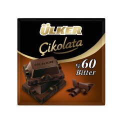 ÜLKER ÇİKOLATA KARE !!! 60 GR.BİTTER % 60 (6*6) 1429-07 - ÜLKER
