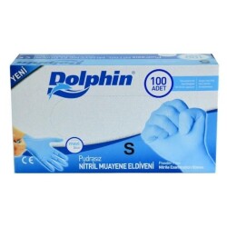 DOLPHİN NİTRİL MAVİ PUDRASIZ MUAYENE ELDİVENİ S BEDEN - DOLPHIN