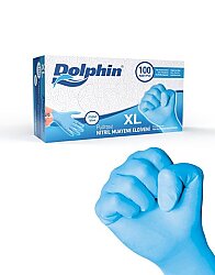 Dolphin Mavi Nitril Pudrasız Muayene Eldiveni xl Beden 100 Lü - DOLPHİN