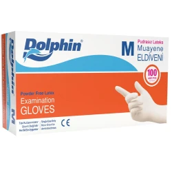 Dolphin Pudrasız Lateks Muayene Eldiveni M Beden - DOLPHIN