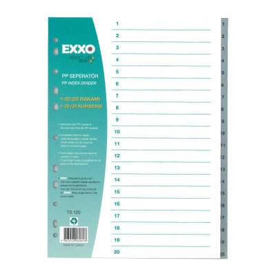 EXXO SEPERATOR 1-20 RAKAM GRİ TS120 - 1