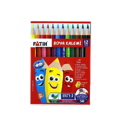 FATİH YARIM BOY KURU BOYA KALEMİ 12 RENK 33012 - 