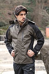 Fiyort Fy 162 Sogne 3'ü 1 Arada Su Geçirmez Mont Çıkarılabilir Polar Astarlı, Nefes Alabilen Outdoor Ceket Haki-siyah - 