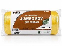 Korur 80*110 Eko Endüstriyel Jumbo Boy Çöp Poşeti 350 Gr. Sarı - KORUR