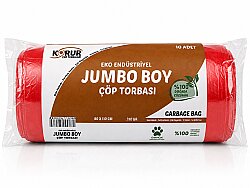 Korur 80*110 Eko Endüstriyel Jumbo Boy Çöp Poşeti 350 Gr. Kırmızı - KORUR