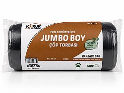 Korur 80*110 Eko Endüstriyel Jumbo Boy Çöp Poşeti 350 Gr. Siyah - KORUR