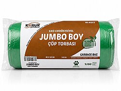 Korur 80*110 Eko Endüstriyel Jumbo Boy Çöp Poşeti 350 Gr. Yeşil - KORUR