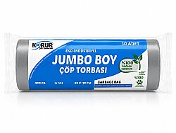 Korur 80*110 Eko Endüstriyel Jumbo Boy Çöp Poşeti 400 Gr. Gri - KORUR