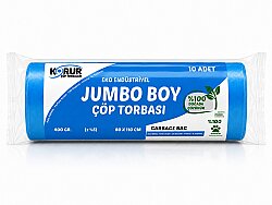 Korur 80*110 Eko Endüstriyel Jumbo Boy Çöp Poşeti 400 Gr. Mavi - KORUR