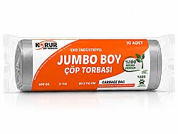 Korur 80*110 Endüstriyel Jumbo Boy Çöp Poşeti 500 Gr. Gri - KORUR