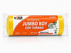 Korur 80*110 Endüstriyel Jumbo Boy Çöp Poşeti 500 Gr. Sarı - KORUR