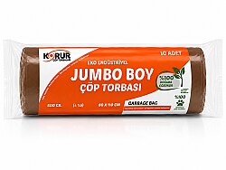 Korur 80*110 Endüstriyel Jumbo Boy Çöp Poşeti 500 Gr. Kahverengi - KORUR