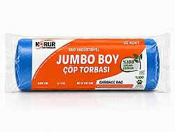 Korur 80*110 Endüstriyel Jumbo Boy Çöp Poşeti 500 Gr. Mavi - KORUR