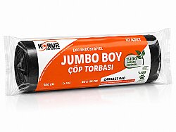 Korur 80*110 Endüstriyel Jumbo Boy Çöp Poşeti 500 Gr. Siyah - KORUR