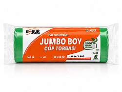 Korur 80*110 Endüstriyel Jumbo Boy Çöp Poşeti 500 Gr. Yeşil - KORUR