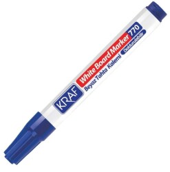 KRAF BEYAZ TAHTA KALEMİ DOLDURULABİLİR 770 MAVİ (12) - KRAF