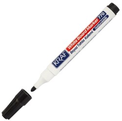 KRAF BEYAZ TAHTA KALEMİ DOLDURULABİLİR 770 SİYAH (12) - KRAF