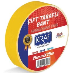 KRAF ÇİFT TARAFLI BANT 25MMX25M 2525G - KRAF