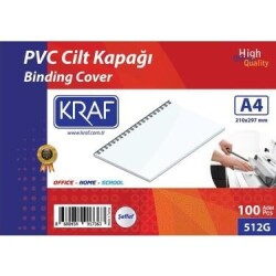 KRAF CİLT KAPAĞI A4 160 MİC. 100 LÜ ŞEFFAF 512G - KRAF