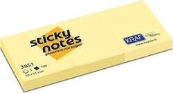 KRAF YAPIŞKANLI NOT KAĞIDI 38X51 SARI 3851N 3 LÜ - KRAF