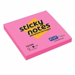 KRAF YAPIŞKANLI NOT KAĞIDI 76X76 NEON PEMBE 7676N-PK - KRAF