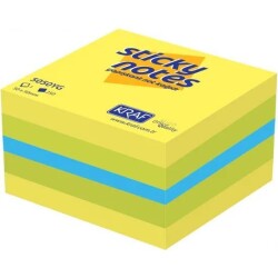Kraf Yapışkanlı Not Kağıdı Küp 50x50 250yp Neon Yellow & Green 5050yg - KRAF