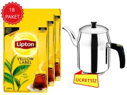 LİPTON YELLOW LABEL 1000 GR (18 PAKET) + KAHVECİ DEMLİK NO:4 (1 ADET) - 1