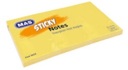 MAS 3653 YAPIŞKANLI NOT KAĞIDI -35*51 - PASTEL - 100 S - SARI 3 BLOK YAN YANA - MAS
