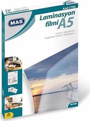MASNET 7705 LAMİNASYON FİLMİ- 125 MİC A5 100 LÜ PK - MAS