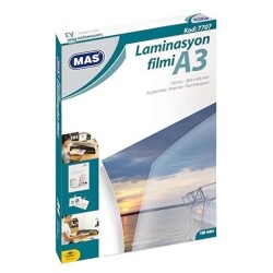 MASNET 7707 LAMİNASYON FİLMİ- 125 MİC A3 100 LÜ PK - MAS