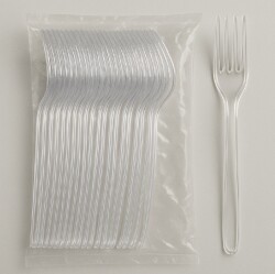 PLASTİK ÇATAL LÜKS ŞEFFAF 100'LÜ - 1