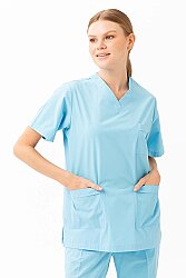 Santolina V Yaka Üniforma - Doktor, Hemşire, Sağlık Çalışanları İçin Rahat Ve Dayanıklı Scrubs Turkuaz - 
