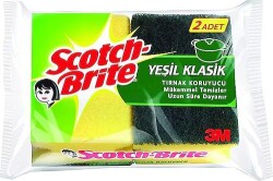 SCOTCH BRİTE 2 Lİ YEŞİL KLASİK OLUKLU - SCOTCH BRİTE
