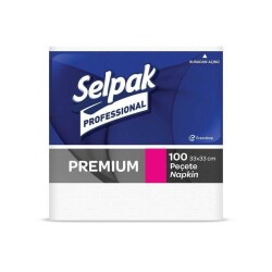 SELPAK 7906656 PROFESSİONAL PREMİUM PEÇETE 33*33CM 100'LÜ (24) - SELPAK