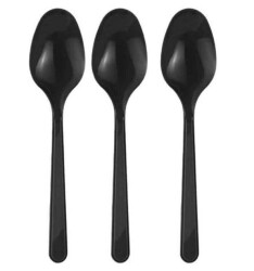 Siyah Plastik Lüks Kaşık 100lü - CANPA