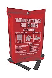 Starline Yangın Battaniyesi 150x180 Cm En 1869:1997 Sertifikalı Isıya Dayanıklı Acil Durum Güvenlik Ürünü - 