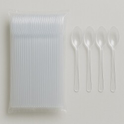 PLASTİK SUP KAŞIK LÜKS ŞEFFAF 100LÜ - 1