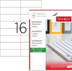 Tanex Laser Etiket Tw-2105 105*37.125 Mm 100 Lü - TANEX