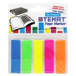 Temat P525 12*45mm Page Marker 5 Renk Tekli 10861 - TEMAT