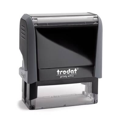 TRODAT KAŞE 4913 GRİ GÖVDE MAVİ KEÇE (2,1*5,7 CM) - 1